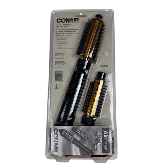 Conair CD160WTCS 2-in-1 Aircare Hot Air Iron Styler 1.5" Curl 1" Bristle Brush - Picture 2 of 5